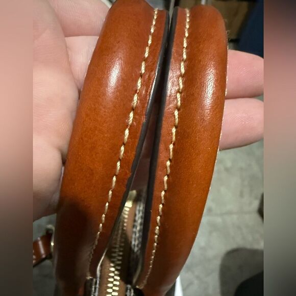 Dooney & Bourke Lizard Embossed Satchel Gray Brown Bag w/ Strap 12”x9” Like New - Picture 11 of 17